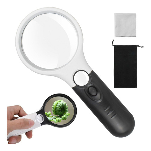 Lupa De Lectura De Gran Aumento De Mano Con Luz Led Portatil