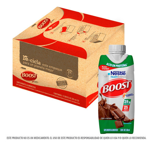 Boost Alto En Proteína Suplem. Alim. Chocolate 12pack 330 Ml