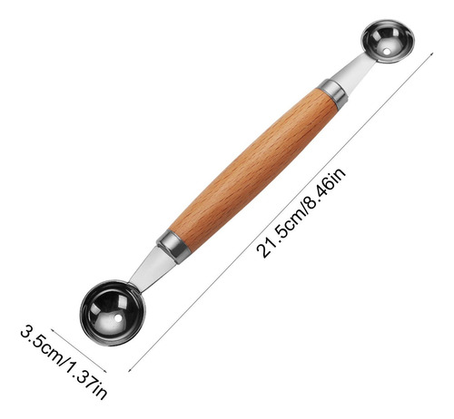 Cuchara Para Hacer Esferas De Sandía Con Doble Cabezal