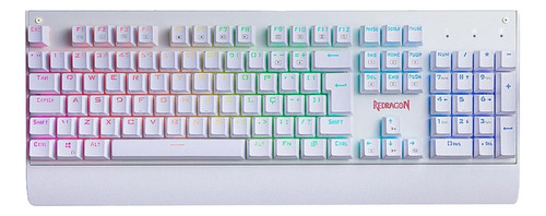 Teclado gamer Redragon Kala Lunar K557W QWERTY Outemu Mark.II DIY Black português Brasil cor branco com luz RGB