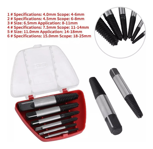 Juego Set Brocas Extractor De Tornillos Colas Chancho 6pcs