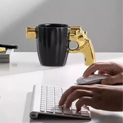Taza De Cerámica Con Forma De Pistola De Revólver, Estilo A