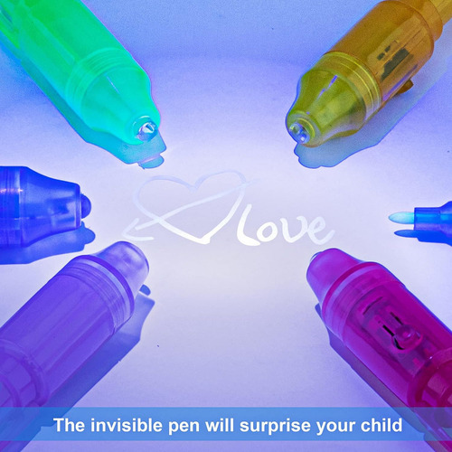 Bolígrafo De Tinta Invisible Niños,con Luz Uv 5 Pack