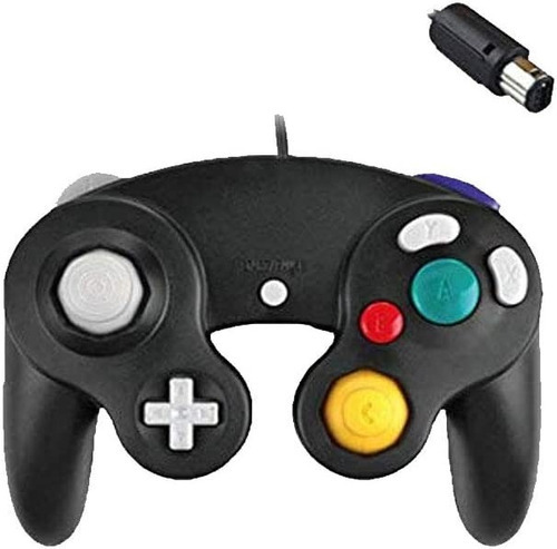 Control Alambrico Para Nintendo Para Gamecube Switch Wii U Color Negro