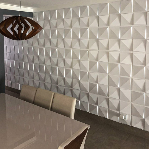 Imagem 6 de 10 de Revestimento 3d Plástico Alto Impacto Placas 15m² + Cola 870