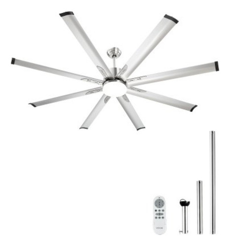 Ventilador De Techo Reversible 72pul Con Luz Y Control Remot Plateado Plateado Niquel Cepillado 8
