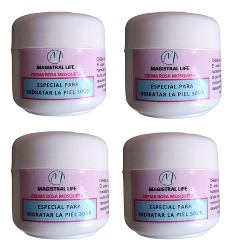 4 Cremas Naturales Orgánicas Rosa Mosquet - g a $75