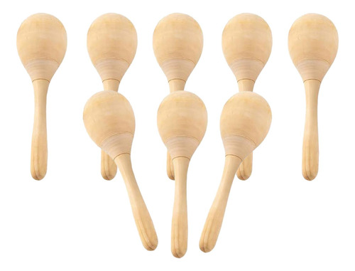 8 Uds. De Maracas De Madera Pintadas A Mano, Mini Maracas M