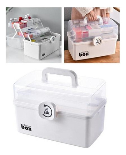 Botiquín De De Caja De Contenedores De Blanco De 3 Niveles