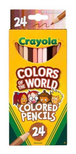 Colores De Madera Multicultural Crayola. 24 Diferentes Tonos