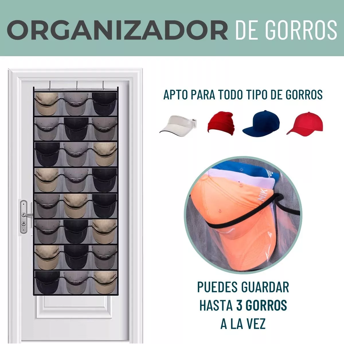 Segunda imagen para búsqueda de organizador de gorras