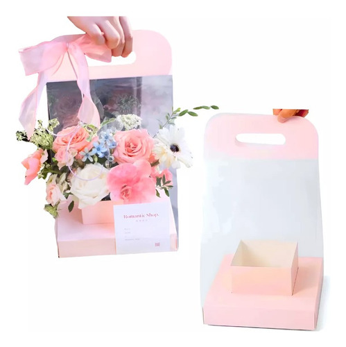 Bolsa Pvc Souvenir Flores - Caja De Regalo 40x21.5cm 3137 Rosa