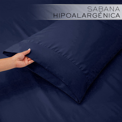 Juego de sábanas Nube Sabana Sabana King Size king color azul marino 1000 hilos - 4 packs