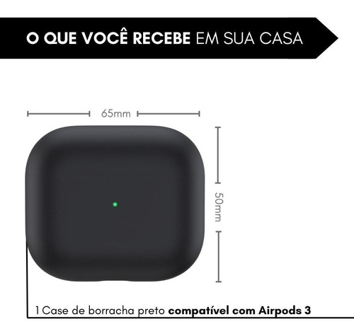 Imagem 3 de 4 de Capa De Proteção De Borracha Compatível Com AirPods 3