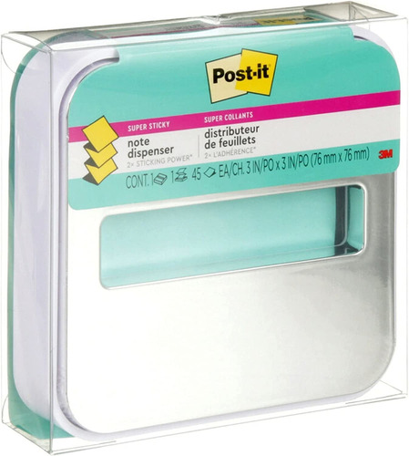 Dispensador De Pegatinas Post-it, 3x3 Pulgadas, Blanco Y...