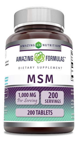 Amazing Formulas Msm 1000 Mg 200 Tabletas