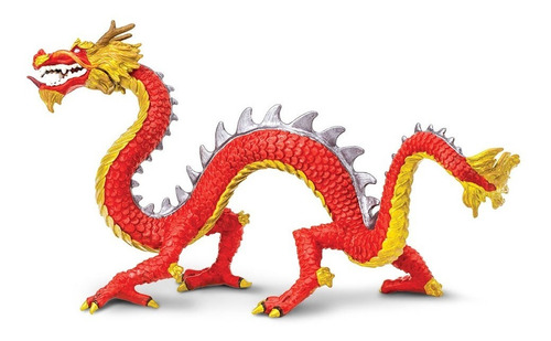 Safari Dragon Rojo Chino Suerte Cuernos Mitología Animal ®