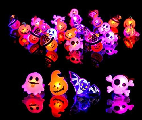 50 Paquetes Halloween Led Luz Arriba Anillos Mkj9u