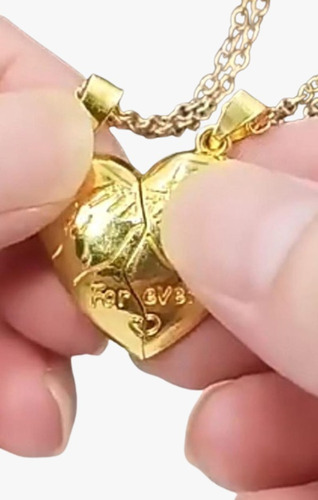 Collares (2) Con Dije Corazón Imantado A La Mitad Parejas