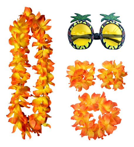 3 Conjunto De Disfraz De Collar Hawaiano, Accesorio De