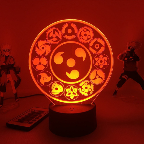 Figura De Mangekyo Sharingan Con Lámpara Led Naruto De Anime
