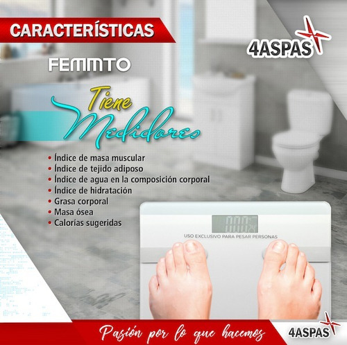 Balanza Digital Personal Baño Bluetooth Femmto 180kg Nueva