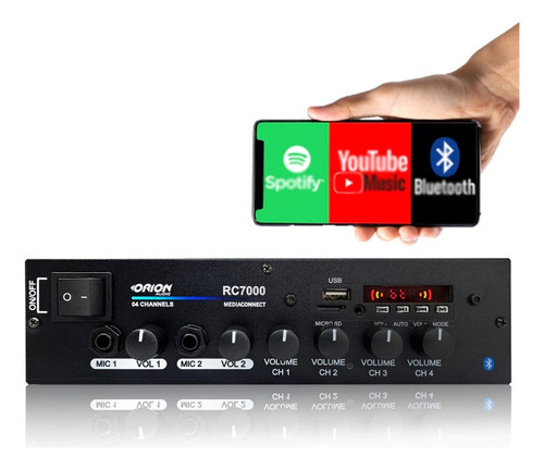 Kit Som Ambiente Amplificador Rc7000 + 2 Sp400 60wrms