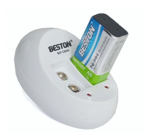 Imagen 2 de 3 de 2 Baterias Recargable Cuadrada 9v 250mah+cargador Doble Best