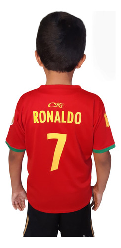 Playera Cr-7 Portugal Para Niño