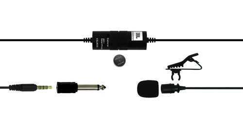 Microfone Lapela Jbl Cslm20b Omnidirecional Preto A Bateria