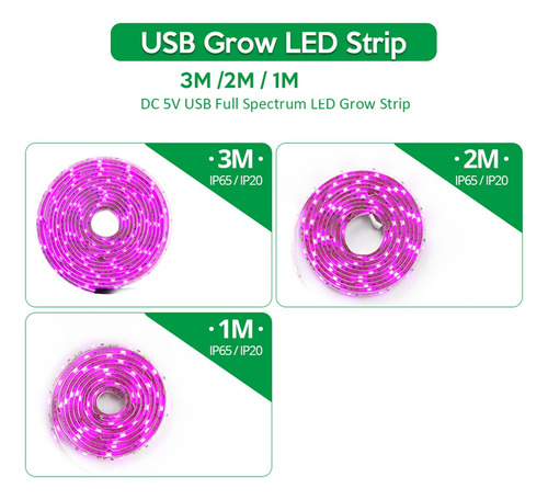 Hel Tira De Luces Led De Cultivo Usb De Espectro Completo