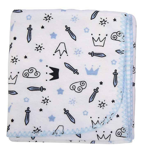 Cobertor Para Bebê 70x90cm Reininho Encantado - Azul