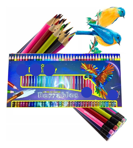 Lápices De Colores Borrables Tonos Intensos Pasteles Neón 40 Colores
