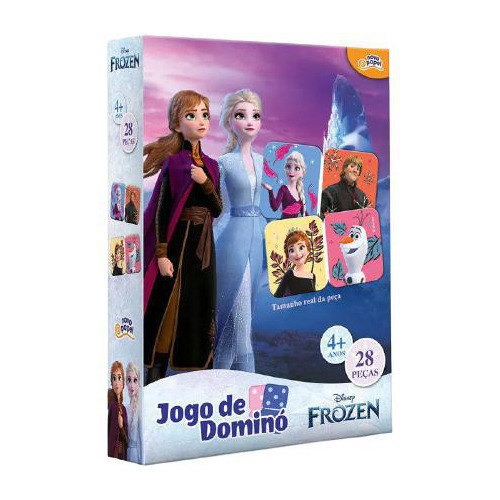 Jogo De Dominó Frozen Disney 28 Peças Toyster - 8029