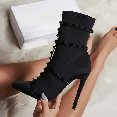 S Stiletto Botines Scarpins Zapatos De Primavera Rojos Con T