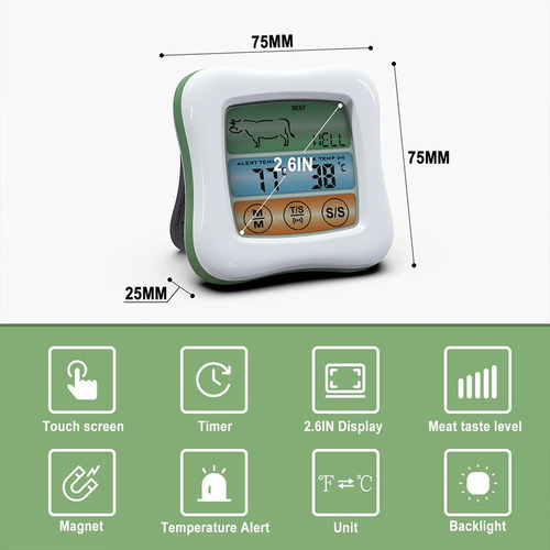 Qj1 Termómetro Digital Para Carne Con Pantalla Para Cocinar