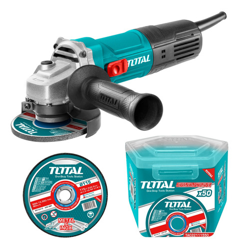 Kit Amoladora Total 750w, 4.1/2'' 115mm + 50 Discos 1.2mm