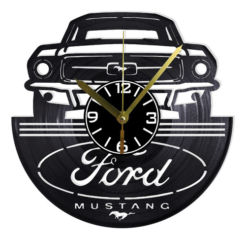 Reloj De Pared Disco Vinil Vinilo Acetato Ford Mustang Ca011