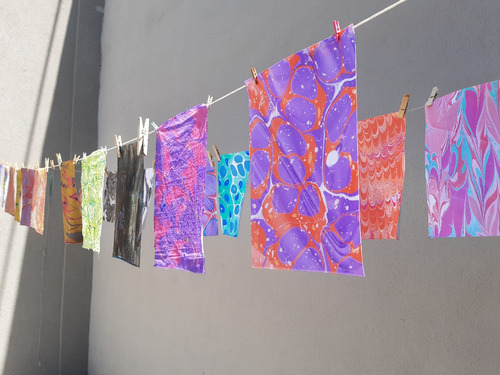 Kit Marmolado/ebru Papel,tela,madera. Basic
