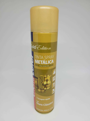 Tinta Spray Metalico Secagem Rap 400ml Ouro Classico