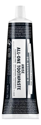 Pasta De Dientes Dr. Bronner's All-one Anise 150 Ml 70% Orgá