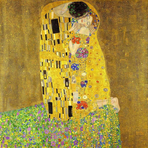 El Beso Gustav Klimt, Repro S/lienzo Laminilla De Oro, Única