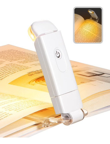 Luz De Lectura Led Ámbar Cálido Clip Ajustable Usb Recargabl