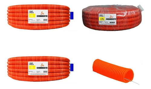Manguera Flexible Econoducto Con Guía 2r De 1/2 + 1r De 3/4