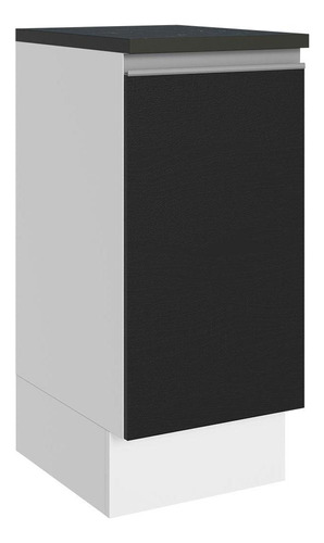 Balcão 100% Mdf 35 Cm 1 Porta Branco Preto Acordes Madesa Cor Branco/Preto