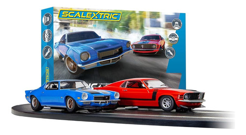 Scalextric American Street Duel 1970's Camaro Vs. Mustang 1: