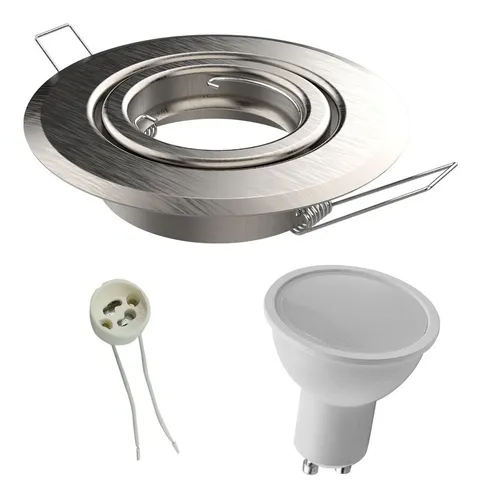 Spot Embutir Acero E3 Zócalo + Dicroica Led Gu10 Spotsline