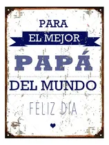 Comprar Cartel De Chapa Vintage Dia Del Padre Papa 20x28cm