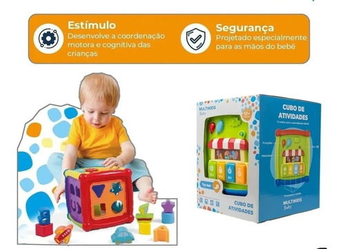 Imagem 4 de 7 de Cubo De Atividades Eletrônico Multikids Baby - Br1241