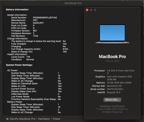 Computadora Laptop Macbook Pro 15 Mid2018 Touch Bar 512/16gb (Reacondicionado)